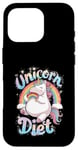 Coque pour iPhone 16 Pro Unicorn Diet Magical Rainbow Unicorn Princess