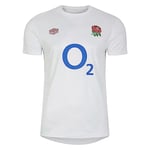 Umbro Mens England Rugby Warm Up Shirt 2023 2024 Adults Bright White/Blue XXL