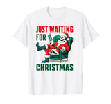 Just waiting for Christmas skeleton Halloween party matching T-Shirt