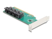 Delock - Kontrollerkort - Bifurcation - U.2 Nvme - Låg Profil - Pcie 4.0 X16