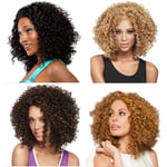 LYYJF Perruque brésilienne courte bouclée afro résistante à la chaleur en fibre synthétique pour femme noire, accessoire de coiffure, 001