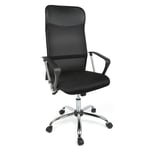 Dazhom - Chaise de Bureau, Ajustable président exécutif Bureau Tabouret 360°,Ergonomique Fauteuil Transpirant avec 5 Roulettes,Noir