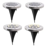 Solcellslampor för trädgård 8 LED - 4-pack Svart