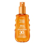 GARNIER Ambre Solaire Ideal Bronze - Spray Lait Protecteur FPS 30 - Protège des UVA & UVB - Sublime Le Bronzage - Prévient Le Vieillissement - Résiste à L'eau - Tous Types de Peaux - 150 ml