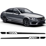 Car Side Skirt Sticker Stripe Decal, for Mercedes Benz C Class W205 C63 C180 C200 C300 C350 C43 coupe W204 W203 AMG, Side Stripe Skirt Sticker