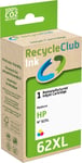 RecycleClub Cartouche compatible avec HP 62 XL Couleur K20584RC