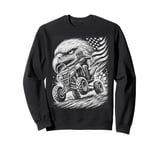 American quad ATV patriot bald eagle, mudding lover Sweatshirt