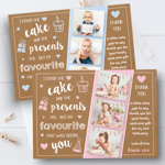 x10 Personalised Photo Thank You Cards 1st Birthday Thank You Notes Pink Blue