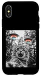 Coque pour iPhone X/XS Maine Coon Cat Selfie avec Alien OVNI Homme, Femme, Enfant