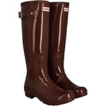 Hunter Original Tall Gloss Rubber WoMens Muted Berry Wellington Boots - Red material_Rubber - Size UK 7