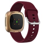 Fitbit Versa 4 / Sense 2 - Silikone urrem - Passer til håndled 150mm-210mm - Vinrød