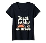 Womens Rise And Shine Seize The Day Sunrise Lover Morning Routine V-Neck T-Shirt