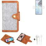 Felt Case + earphones for Motorola Moto G72 Cover light grey