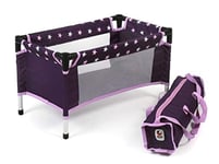 Bayer Chic 2000-Lit Lit de Voyage pour poupées jusqu'à 50 cm, 652 71, Stars Violet