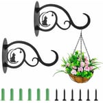 Ahlsen - Support Plante Mural Balcon,(2pcs) Crochet de Suspension en Fer Forgé Panier Suspendu,Murale pour Plantes Décor Extérieur pour Balcon de