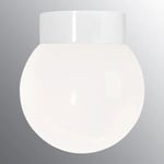 Ifö Electric Vägg-/Taklampa Classic Glob 200 Blank Rak IP44 E27 7507181I