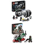 LEGO 75347 Star Wars TIE Bomber Model Building Kit & 75344 Star Wars Boba Fett's Starship Microfighter, Buildable Toy Vehicle with Adjustable Wings and Flick Shooters, The Mandalorian Set for Kids