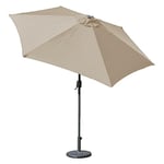 GardenKraft Parasol Beige à manivelle et inclinable 2,7 m. 270x270x240 cm Beige