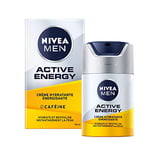 NIVEA MEN Active Energy Crème Visage Énergisante (1 x 50 ml), Crème Hydratante non grasse pour homme, Soin Visage enrichi en Vitamin+ Complex & Coenzyme Q10