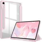 FINTIE Coque pour Samsung Galaxy Tab S9 FE 10.9 Pouces/Galaxy Tab S9 11 Pouces 2023 - Housse Arrière Transparente Claire Etui Antichoc Veille/Réveil Automatique, Rose