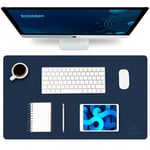 K KNODEL Leather Desk Mat, Office Desk Pad, Small Mouse Pad, Keyboard Mat, Computer and Laptop Mat for Desk, Desk Protecor Mat, Desktop Mat for Writing, Desk Blotter and Cover (60x35cm, Dark Blue)