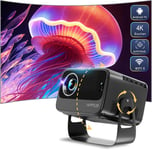 M11 Videoprojecteur WiFi Bluetooth avec 20000 Lumen,Retroprojecteur 4K Auto Focus/Keystone,Totalement Clos Projecteur Video HD avec Retournement à 360°,Gris Fer