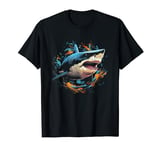 Shark Surfing On Wave Vintage Mens Surf's Up T-Shirt