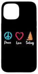 Coque pour iPhone 15 Peace Love Sailing Captain Boat Sport