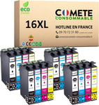 16xL - 16 Cartouches d'encre Compatibles avec EPSON 16 xL T1631 Stylo Plume - pour Cartouche Epson WF 2510 Workforce WF 2010 2530 2540 (4 Noirs 4 Cyan 4 Magenta 4 Jaunes)