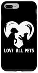 Coque pour iPhone 7 Plus/8 Plus T-shirt Love All Pets Animals Are Friends Too pour homme et femme