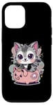 Coque pour iPhone 12/12 Pro Chat kawaii avec tirelire