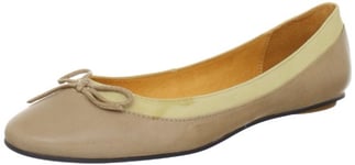 Buffalo 207-3562, Ballerines cuir femme - Beige 01 - 37