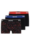 BOSS Mens 3 Pack Power Boxer Shorts - Black/black/black961 - M