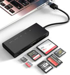 Lecteur de Cartes Multi SD USB3.0, SD/TF/CF/MS/XD 5Gbps High Speed Memory Card Reader pour SDXC SDHC TF Micro SD CF MS MMC Card, Sony Memory Stick Pro Duo Adapter Read 5 Cards Simultaneously