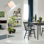 Articulation Lampadaire Bois Spot Réglable la Vie Chambre Tissu Support Lampe