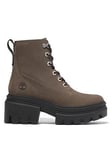 Timberland Everleigh Mid Lace Up Boot Medium Brown Nubuck, Brown, Size 5, Women