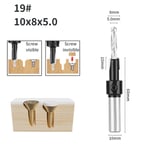 YUSUN-Foret d'évier à seau à tige,mèche de routeur à double vis,travail de calcul,fraise pour fraise à bois,fraise à surfacer,8mm,10mm,1PC - Type 10x8x5.0