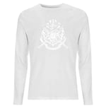 Harry Potter Hogwarts House Crest Men's Long Sleeve T-Shirt - White - XXL - Blanc