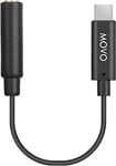 Movo UCMA-1 Female 3.5mm TRS Microphone Adapter Cable to USB Type-C Connector Dongle - Compatible with Samsung Galaxy, Pixel, Moto, HTC, iPad Pro Smartphones and Tablets - USB C to 3.5mm Audio Adapter