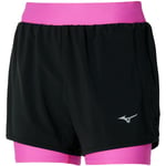 MIZUNO Trail Er 4.5 2in1 Short W Rose / Noir XS 2023 - *prix inclut le code BLACK