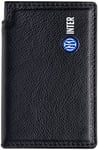 Inter Hi Tech Artisans Official Pocket Powerbank 2022 F.C, Premium Line Chargeur de téléphone Portable 2600 A en Cuir véritable, câble de Charge Universel USB A et USB C, Noir avec Logo, fabriqué en