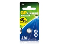 Gp Batteries Alkaline Cell A76, Alkalisk, Knapp/Mynt, 1,5 V, 1 Styck, Rostfritt Stål, Blåsa