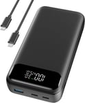 Batterie Externe, 65w 20000mah Power Bank Charge Rapide 3 Ports, Chargeur Portable Pd3.0 Qc 4.0 Usb C Input & Output Compatible Avec Macbook Pro Surface Go Ipad Iphone Steam Deck