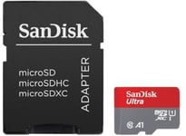 Micro Secure Digital SDXC 1 TB Sandisk Ultra, 120 MB/sek läs, Class 10, A1, UHS-I U1, inkl. SD-adapter