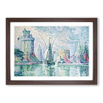 Big Box Art Paul Signac Green Towers The Rochelle Framed Wall Art Picture Print Ready to Hang, Walnut A2 (62 x 45 cm)