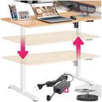 TecTake® Table de Bureau réglable en Hauteur Bureau électrique Bureau Assis Debout 120 x 60 x 73,5-118 cm en Acier Bureau Ergonomique Bureau Ordinateur Pied de Bureau Teletravail Table de Travail