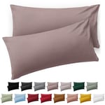 Blumtal Taie Oreiller 40x60 Lot de 2 - Housse de Coussin Microfibre - Taies d'oreillers avec Fermeture éclair, certifiée Oeko-Tex, Extra Douce et Lavable - Taupe