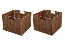 Trademark Innovations Lot de 2 paniers de rangement pliables avec cadre en fil de fer