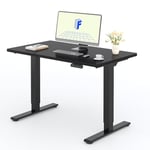 FLEXISPOT 2 Moteurs Bureau Assis Debout 120x60 Une Pièce, Bureau Debout électrique avec Panneau à Fonctions Mémoires, Bureau Réglable en Hauteur Électrique, Charge 100kg, Noir+Noir