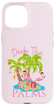 iPhone 15 Deck The Palms Trees Christmas Lights Flamingos Coastal Case